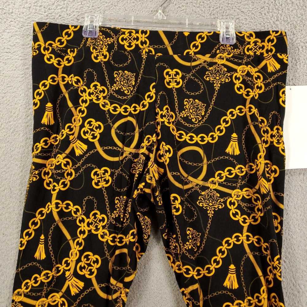 Vintage Ashro Leggings Womens 1X Black Gold Chain… - image 3