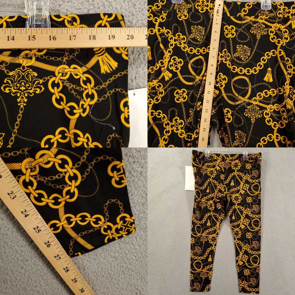 Vintage Ashro Leggings Womens 1X Black Gold Chain… - image 4