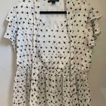 A Love Story White Polka Dot Blouse Top - image 1