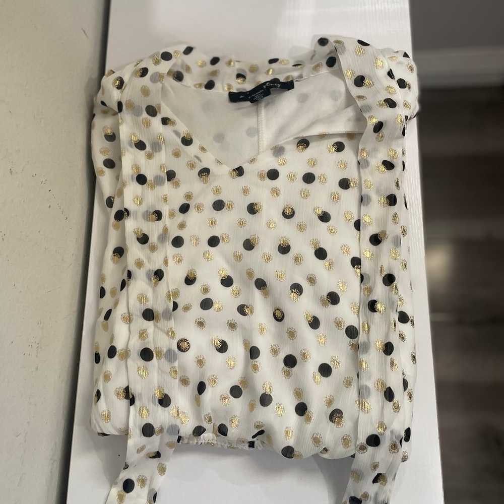 A Love Story White Polka Dot Blouse Top - image 2