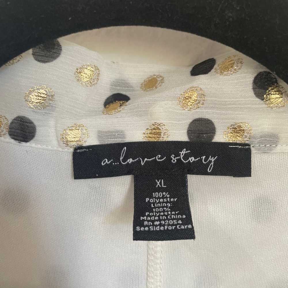 A Love Story White Polka Dot Blouse Top - image 3