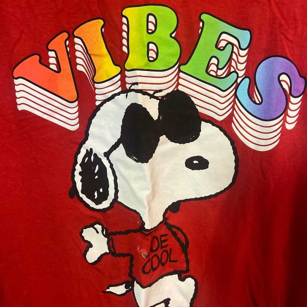 Peanuts snoopy shortsleeve crew neck  red graphic… - image 4