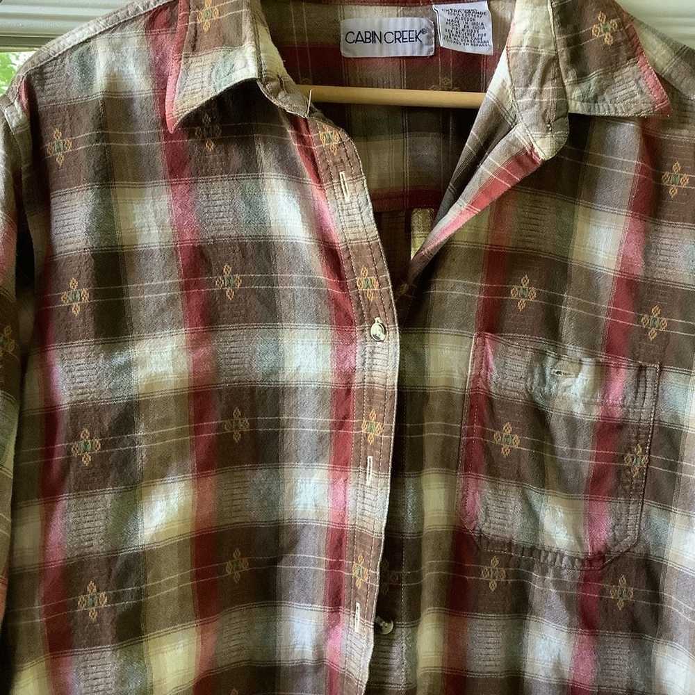 Y2K/Cabin Creek/Fall/Rustic/Cabin/Plaid/Vtg/100% … - image 2