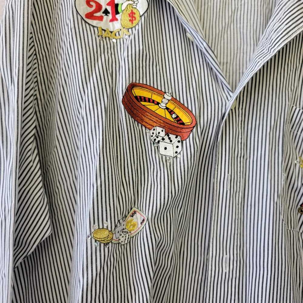 Striped Button Down Casino Shirt Mili Designs, Vi… - image 6