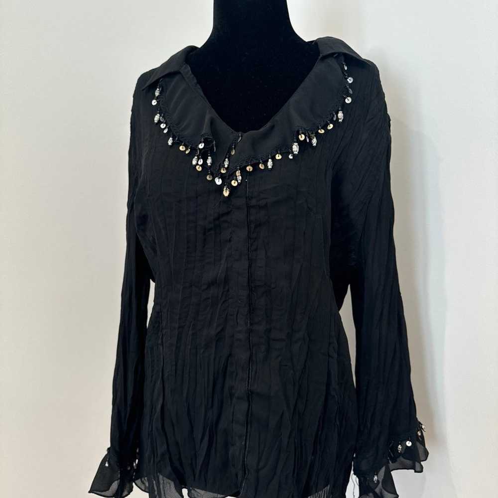 Rare vintage Jaipur black blouse size XL - image 1