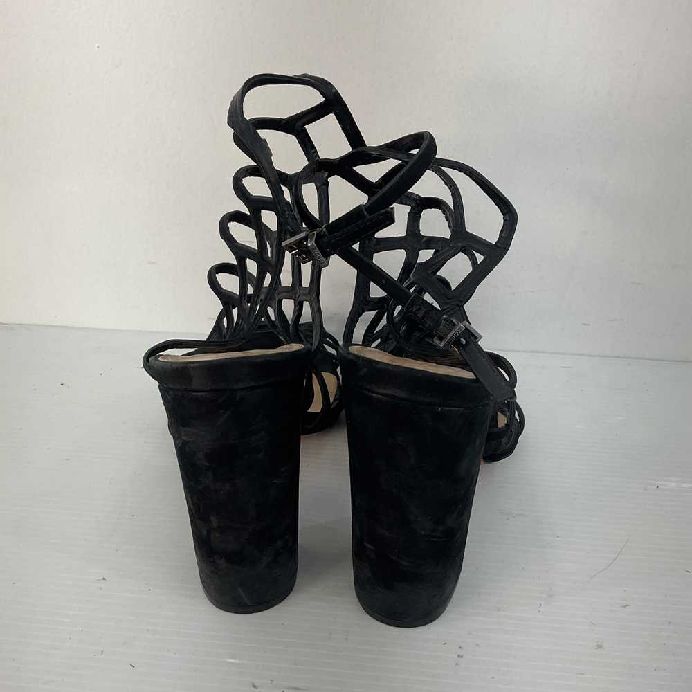 Women's Schutz Black Leather Gladiator Heels, 8.5… - image 3