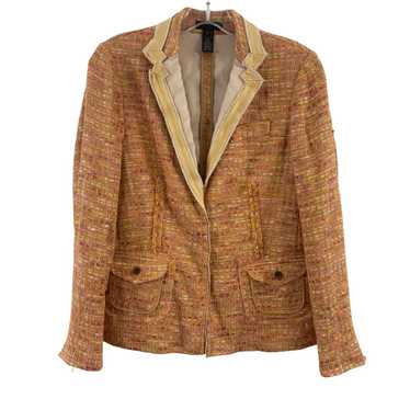 J.Crew Y2K Orange Pink Tweed Nylon Blend Snap-Up … - image 1