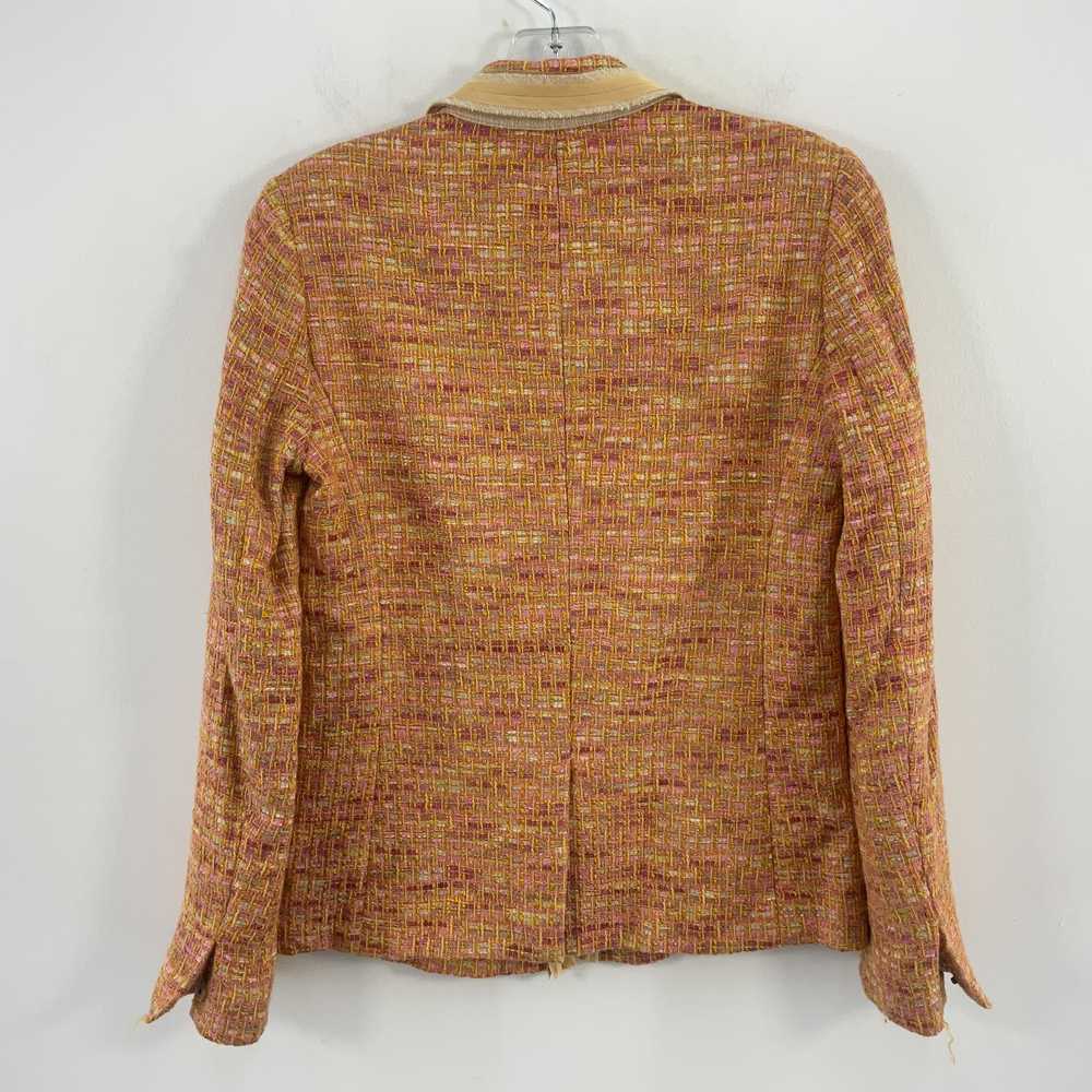 J.Crew Y2K Orange Pink Tweed Nylon Blend Snap-Up … - image 2