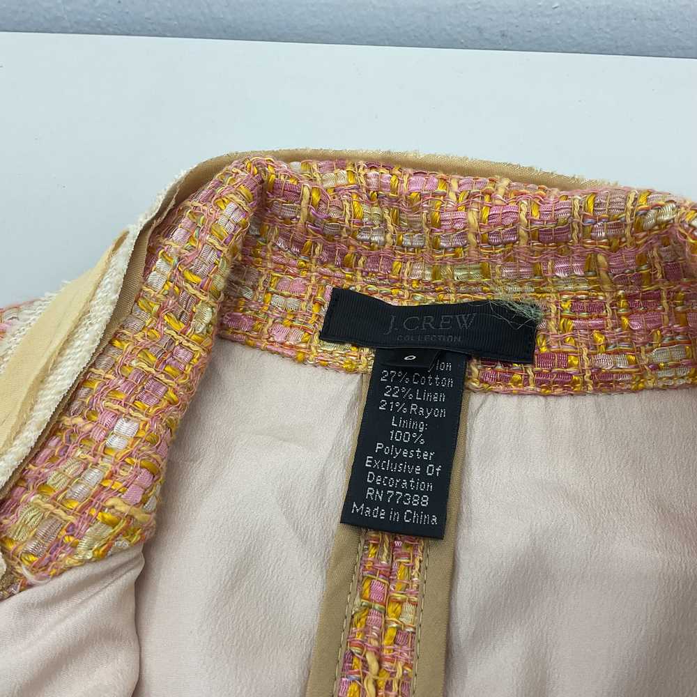 J.Crew Y2K Orange Pink Tweed Nylon Blend Snap-Up … - image 3