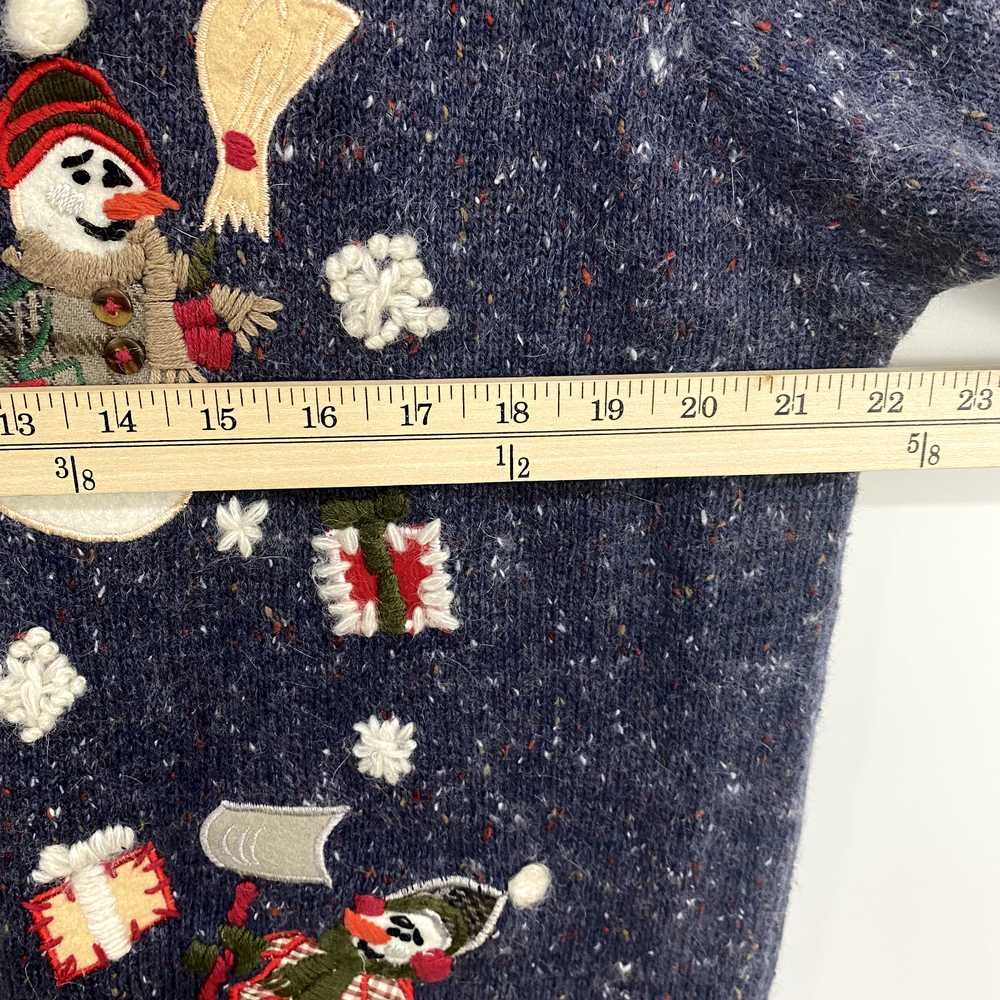 Victoria Jones Snowman Cardigan Womens XL Embroid… - image 10