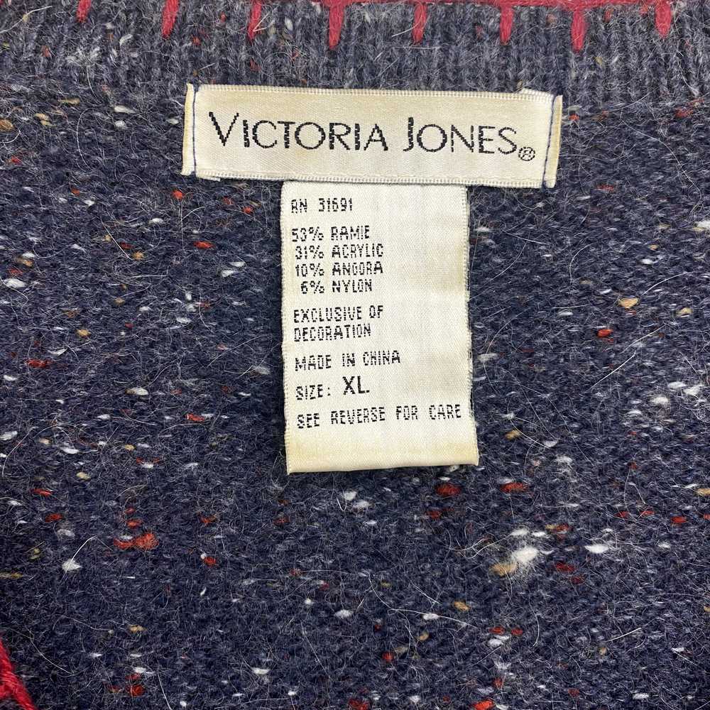 Victoria Jones Snowman Cardigan Womens XL Embroid… - image 6