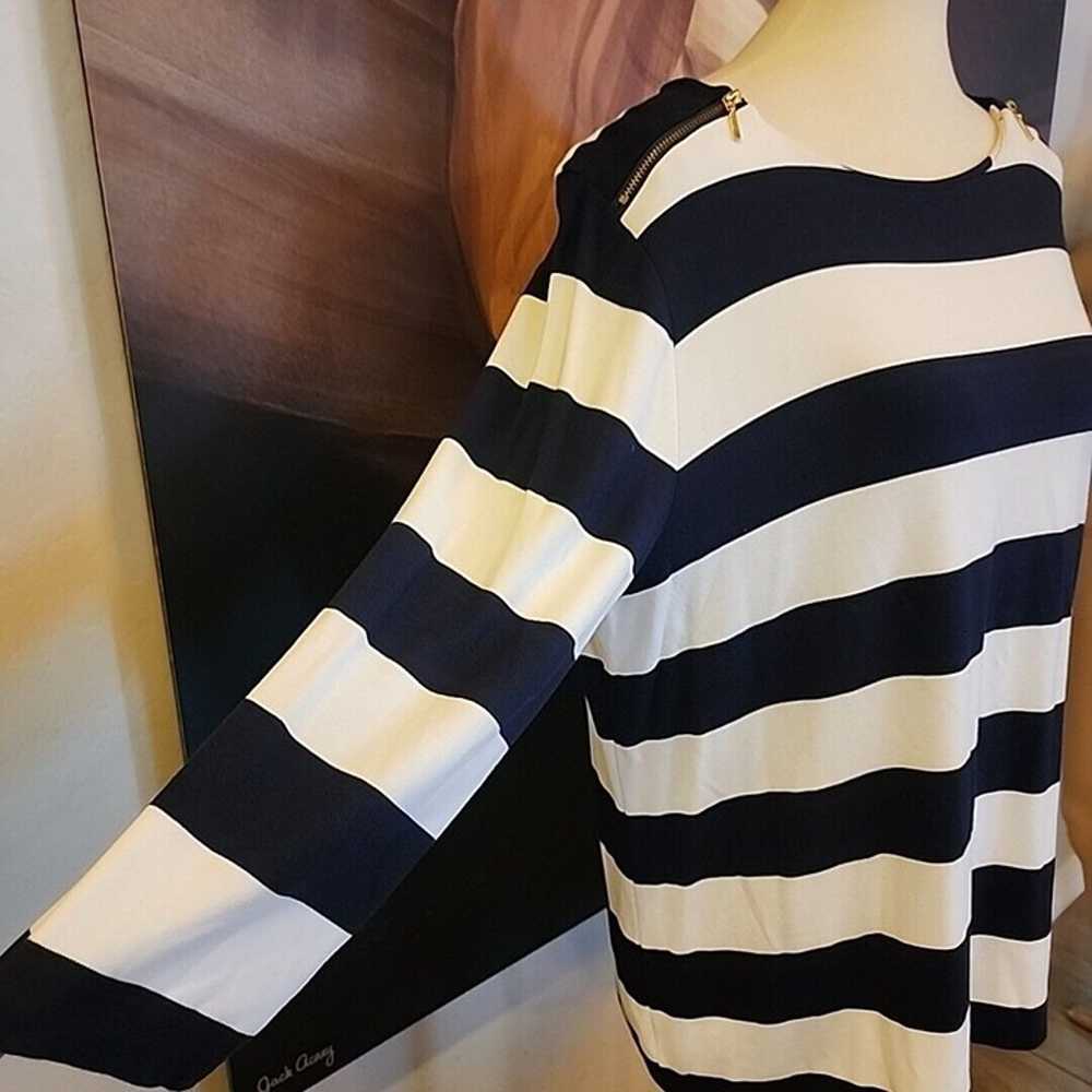 3 (XL 16/18) Chico's Black White Broad Stripe Jer… - image 3