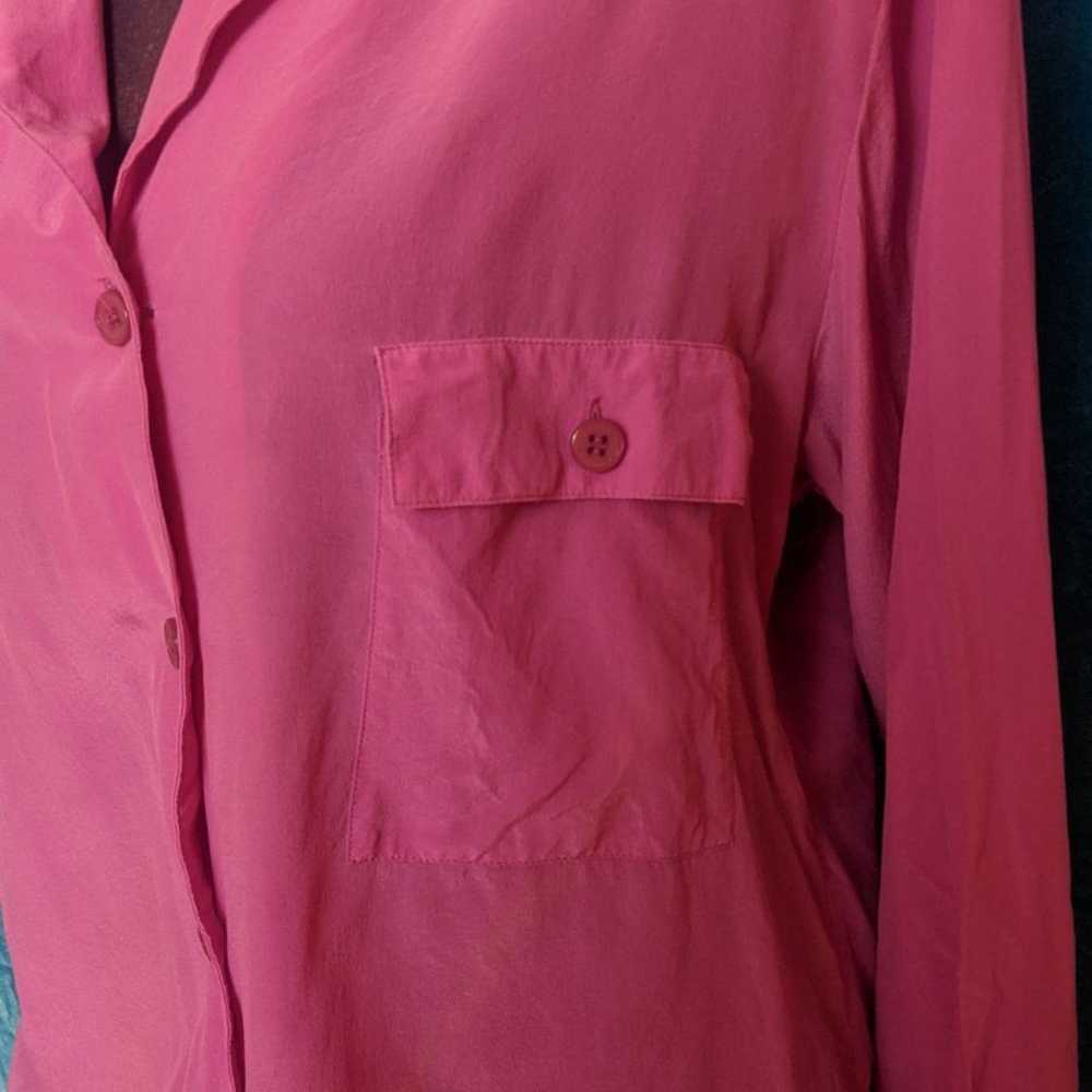 Neon Vintage 80s pink silk dragon shirt - image 6