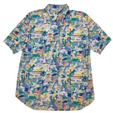 Vintage 80s graphic short sleeve collared shirt - image 1