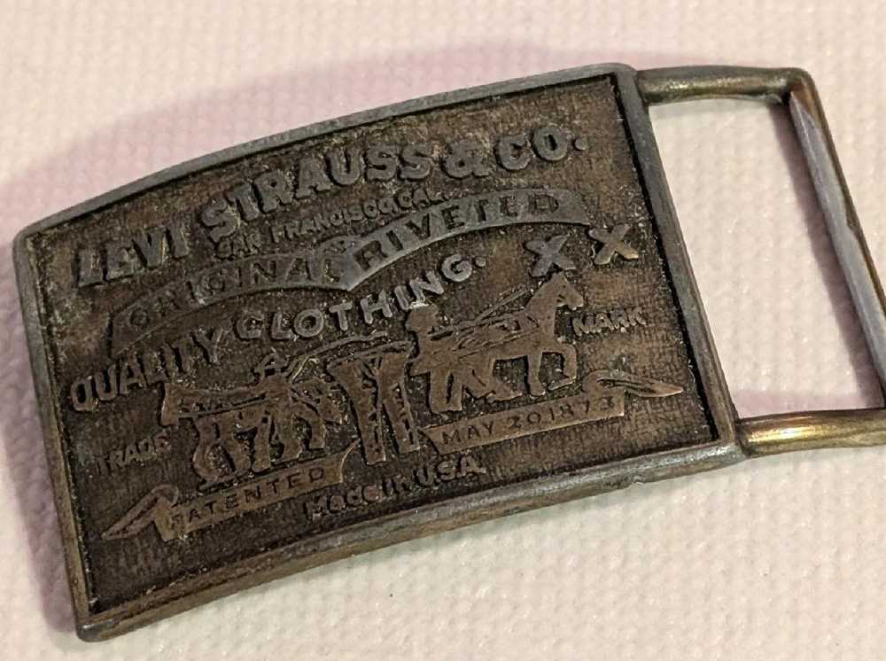 Vintage Brass Levi's Belt Buckle Levi Strauss Jea… - image 2