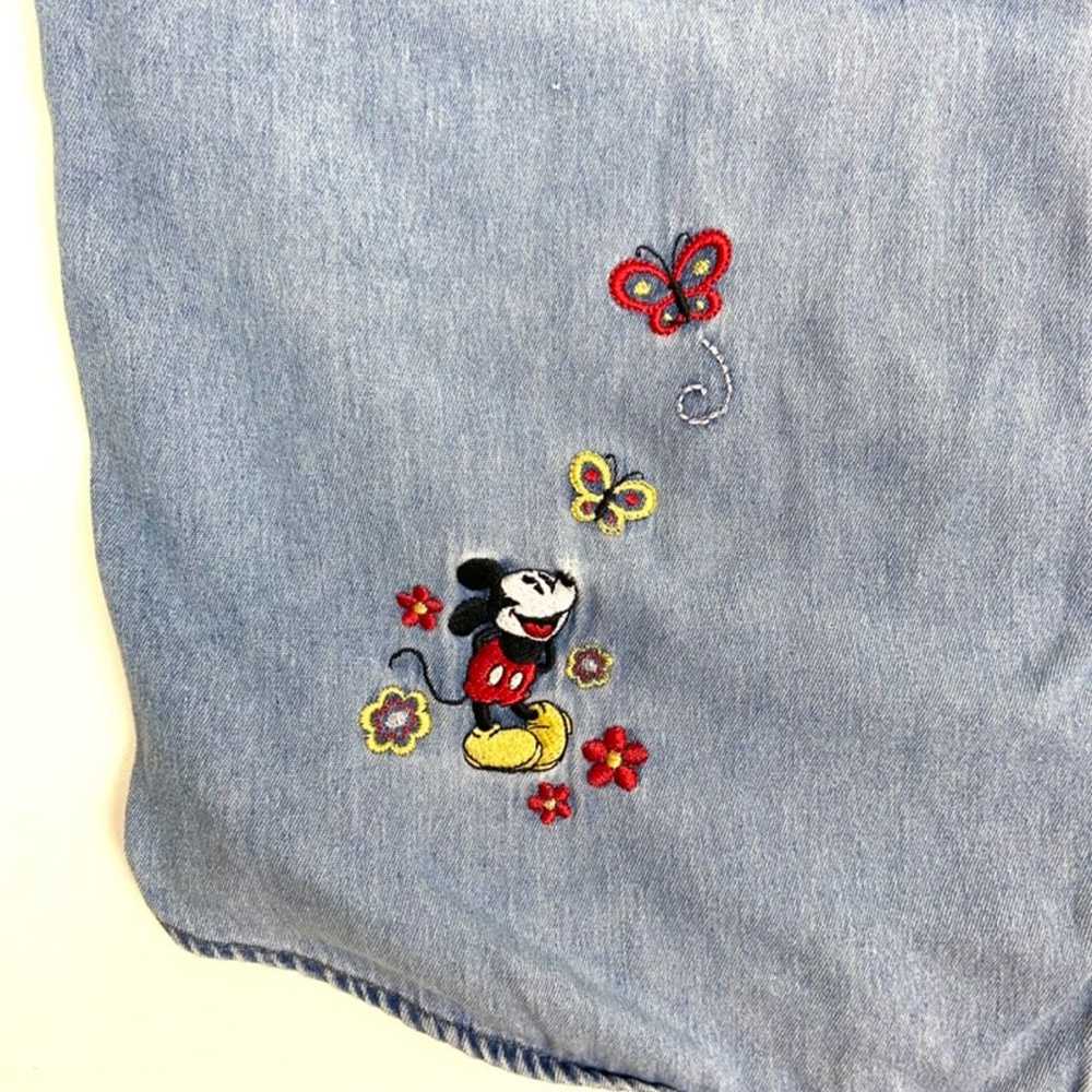 Vintage Minnie Mouse Denim Button Up Shirt - image 2