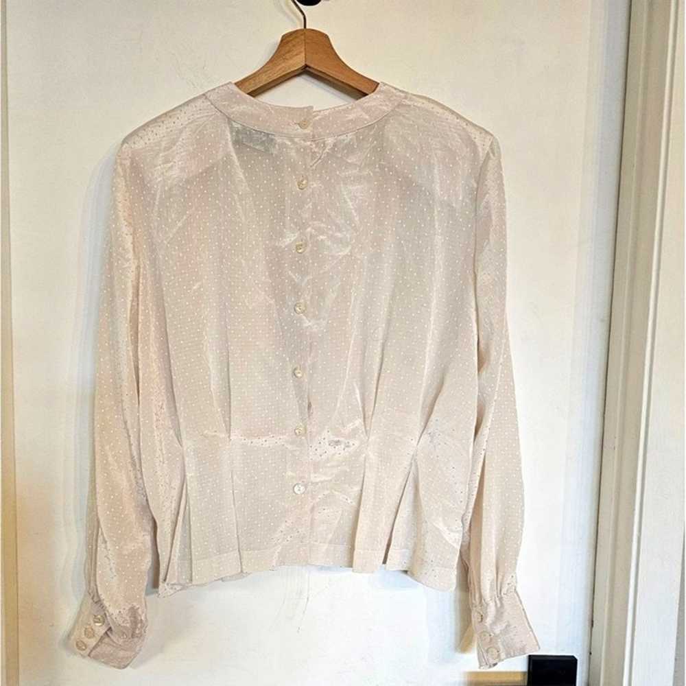 vintage Josephine Blouse Size 16 Cream Long sleev… - image 2