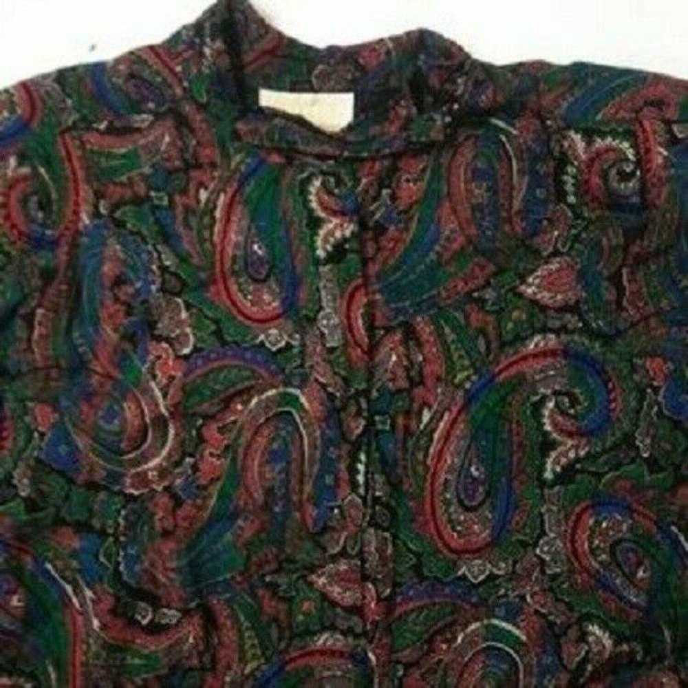 Vintage Pendleton blouse paisley Size 16  multi c… - image 2