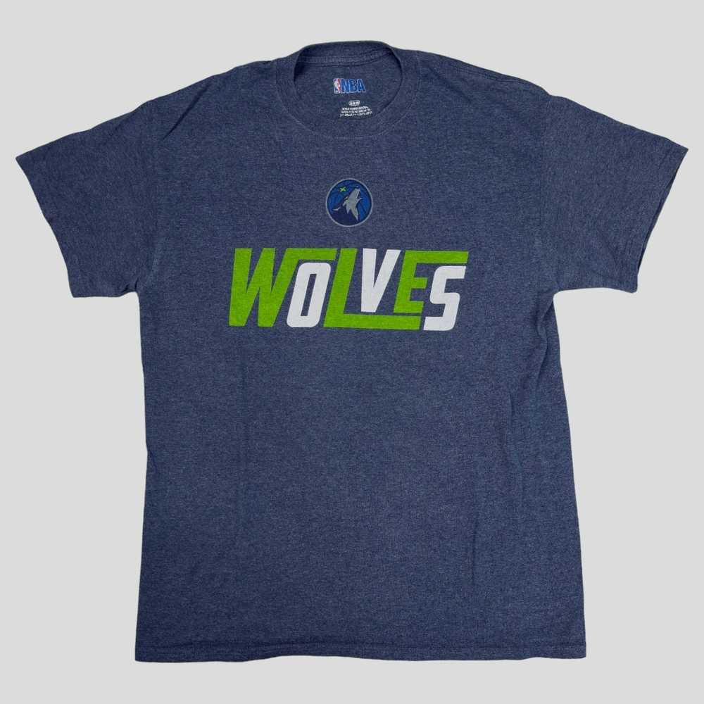 Men's NBA Navy Blue & Green Minnesota Timberwolve… - image 1