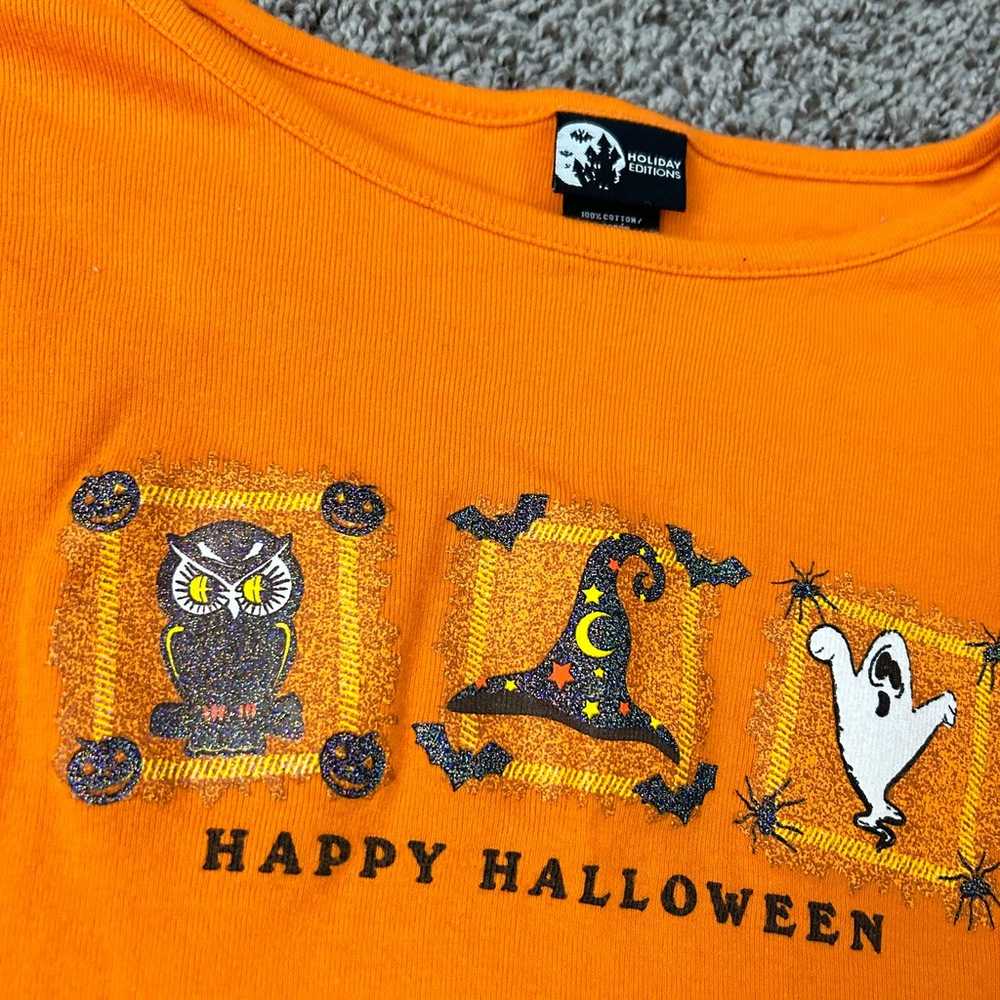 Vintage Halloween Long Sleeve Scoop Neck Top - image 2