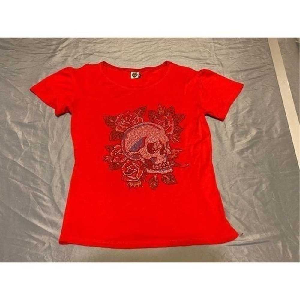 Vintage Ed Hardy Shirt Womens Extra Large Red Chr… - image 1