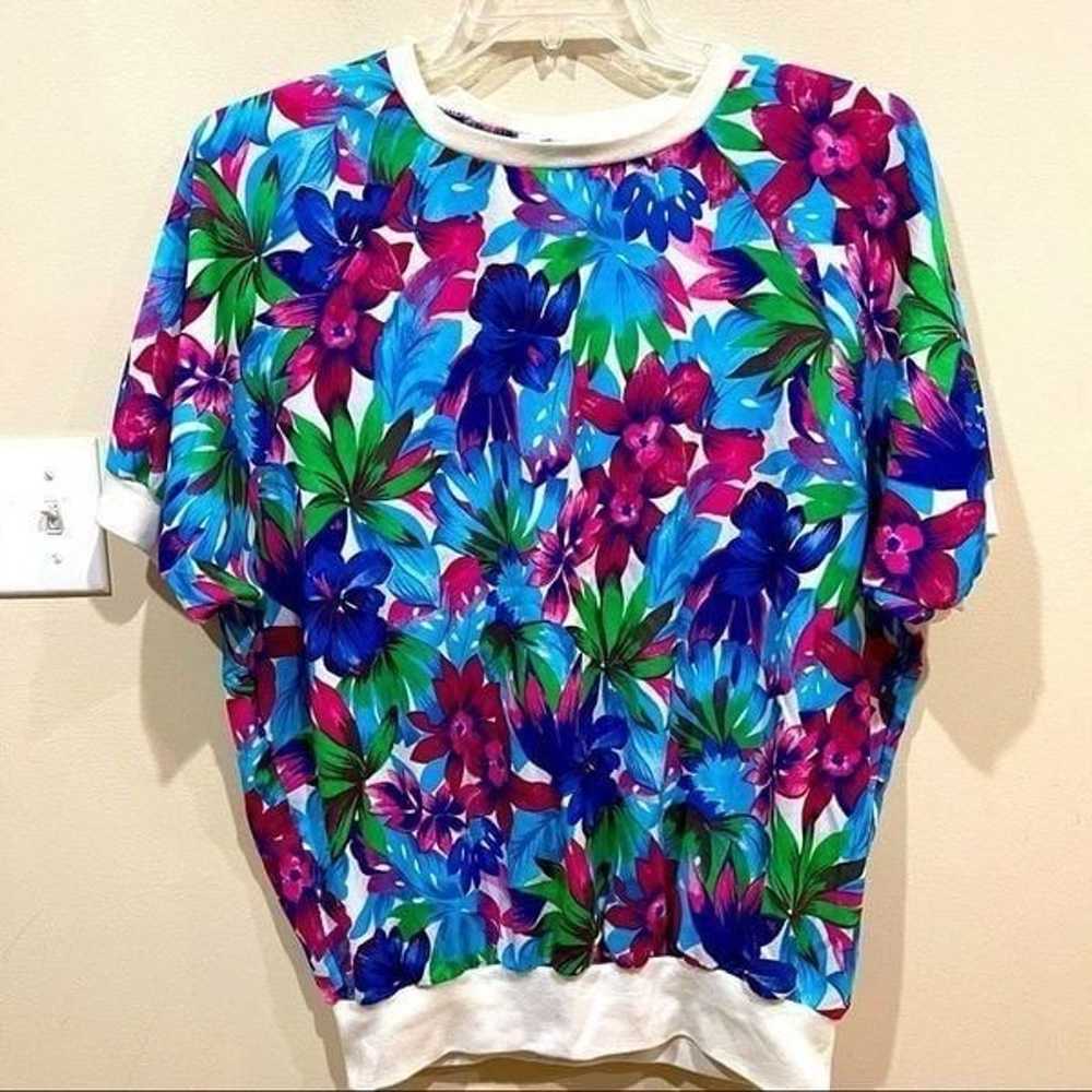 Vintage 90s AMERICAN SPECTATOR Tropical Floral Si… - image 1