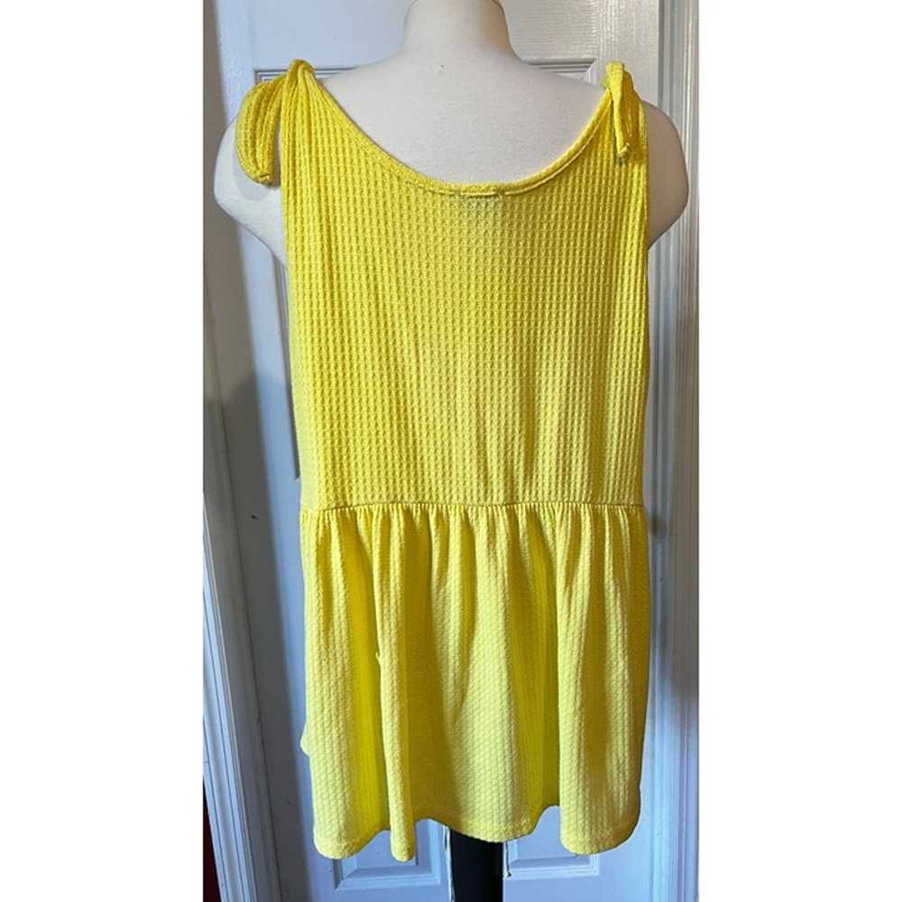 Vintage Spin USA Tank Top Sz 1XL Womens Yellow Pl… - image 2