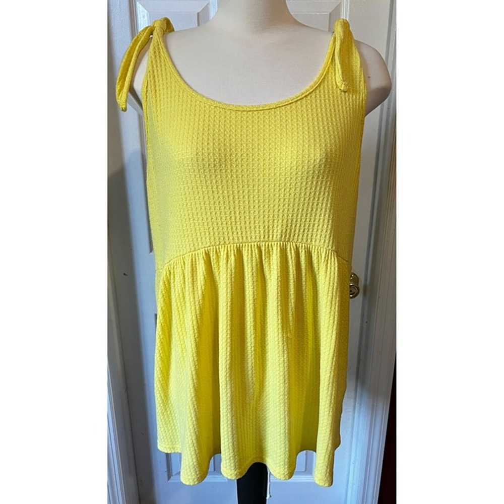 Vintage Spin USA Tank Top Sz 1XL Womens Yellow Pl… - image 5