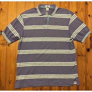 Vintage IZOD Lacoste Striped Polo Shirt XL White … - image 1