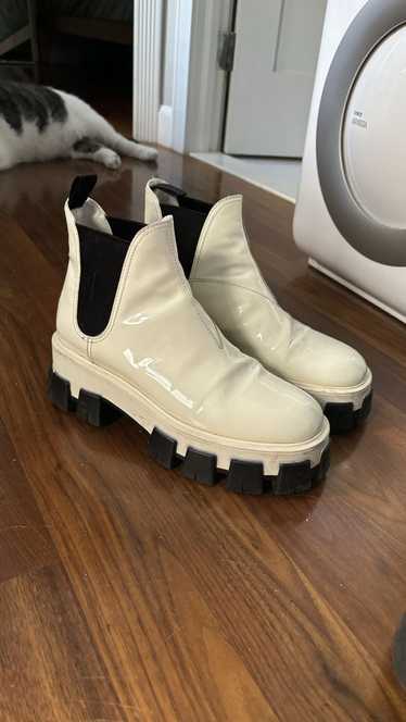 Prada Prada Platform Patent Leather Chelsea Boots