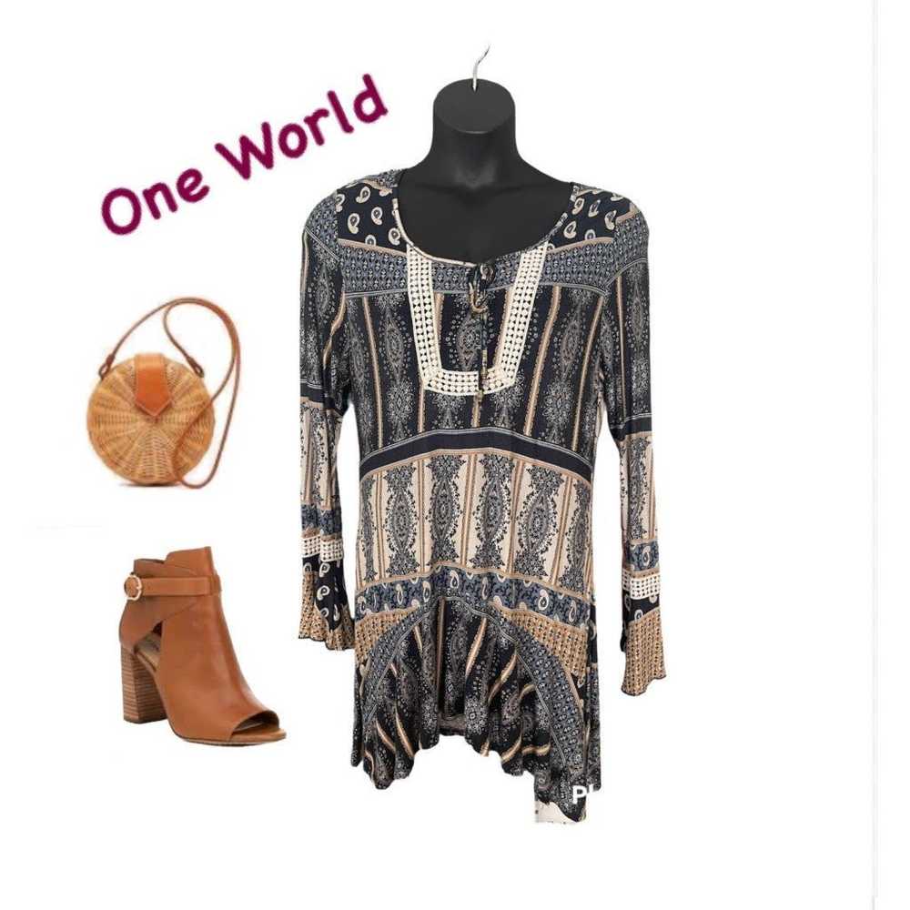 One World Boho Tunic Sz. XL - image 1