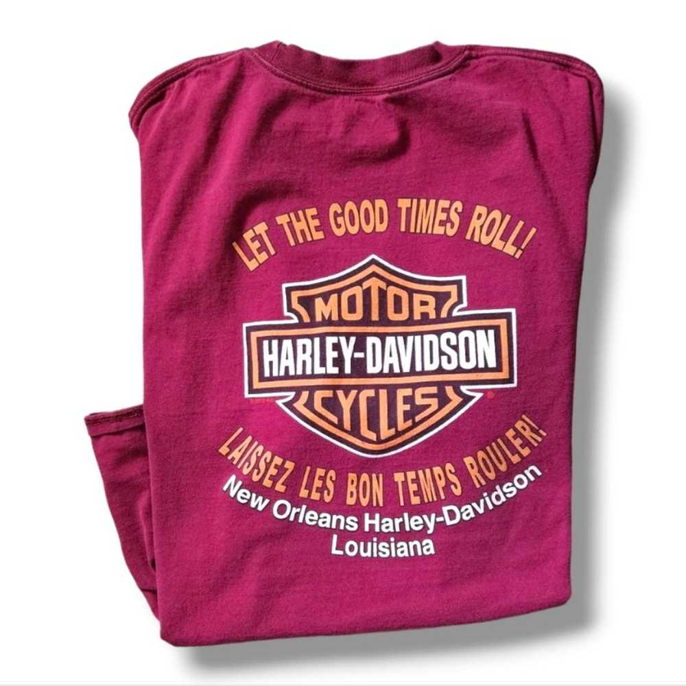 Vintage Y2K Harley Davidson Maroon New Orleans Bi… - image 3