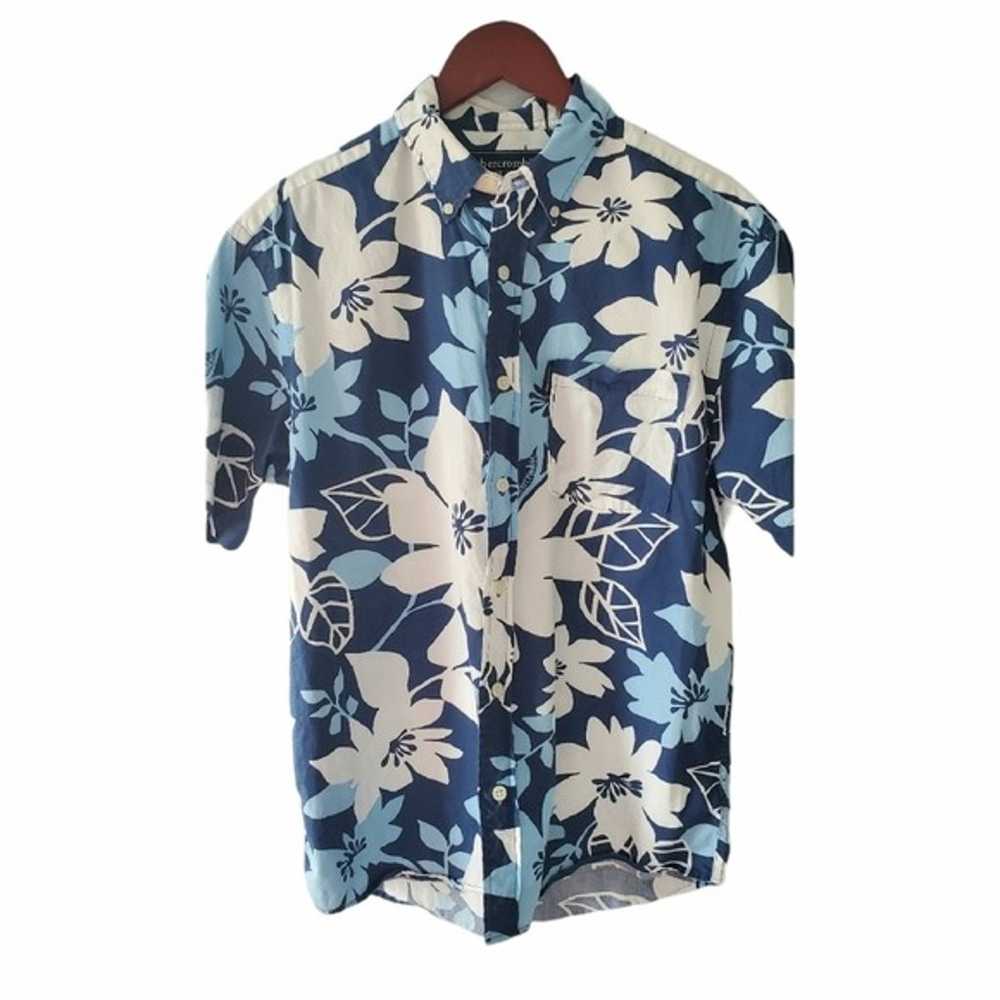 Abercrombie and Fitch Vintage Blue/White Hawaiian - image 1