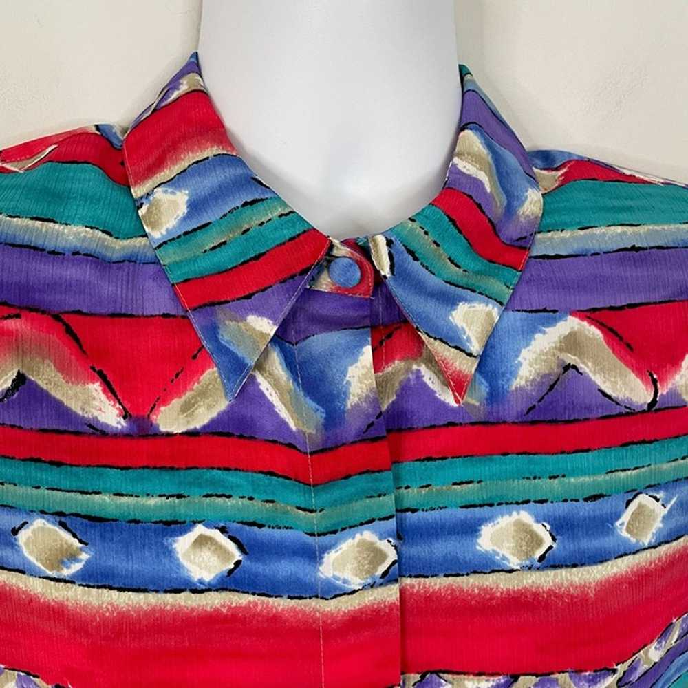 Alfred Dunner Button Up Tunic Top 18W Multicolor … - image 2