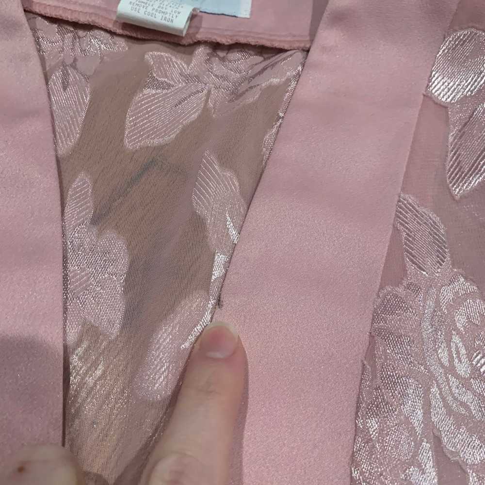 Diane Roberts vintage 80s light pink sheer floral… - image 9