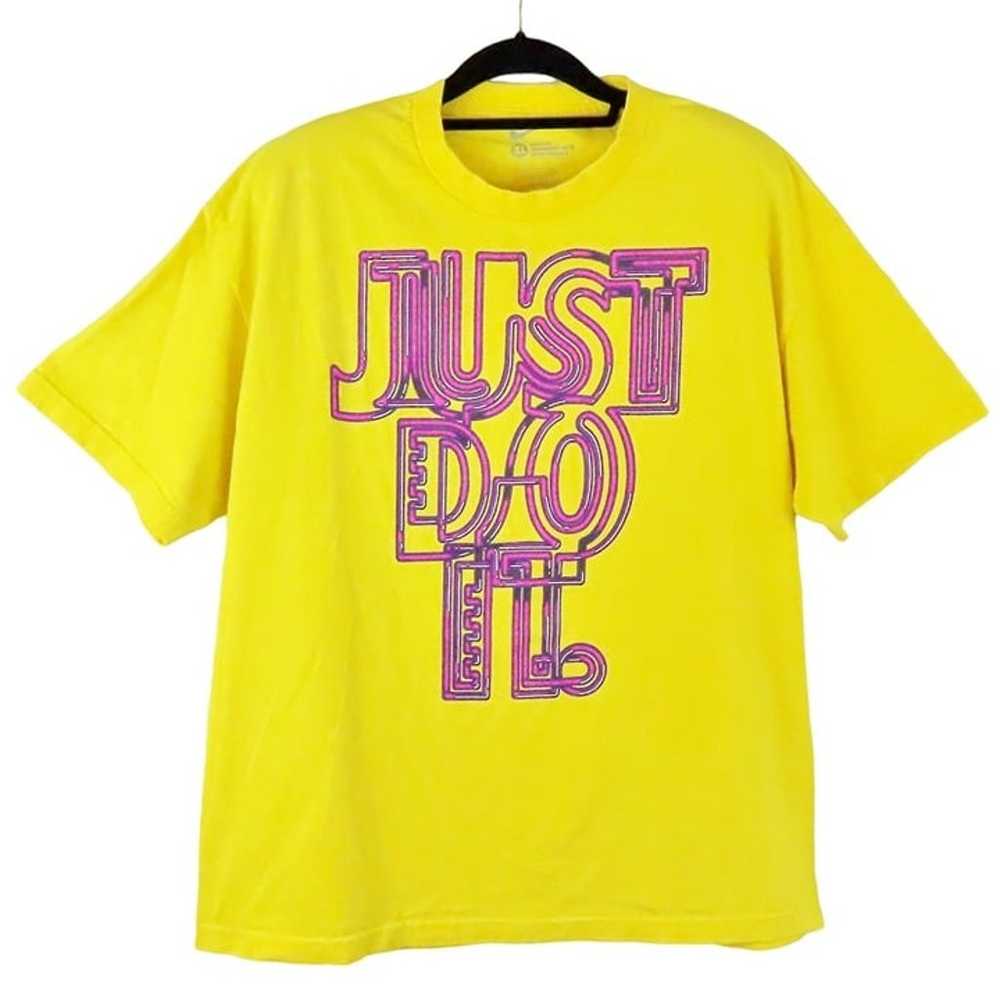 Vintage NIKE T-shirt Size XL 90's JUST DO IT Yell… - image 1