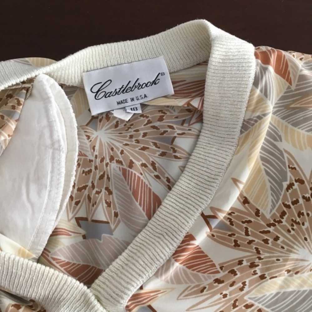 Castlebrook vintage floral neutral top blouse USA… - image 3