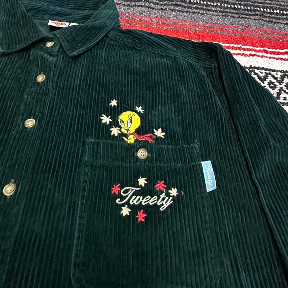 Vintage 90’s Tweety Bird Winter Button Down - image 2