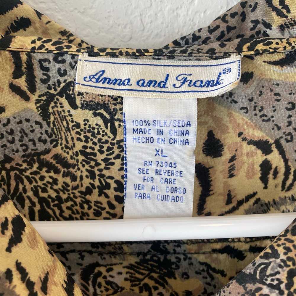 Anna & Frank Vintage 100% Silk Tiger & Leopard Pr… - image 4