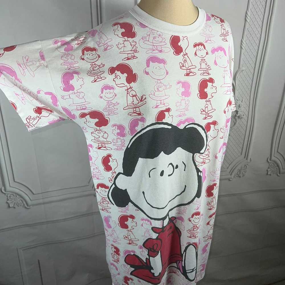 Vintage Peanuts Lucy Oversized Sleep Tee Shirt On… - image 2