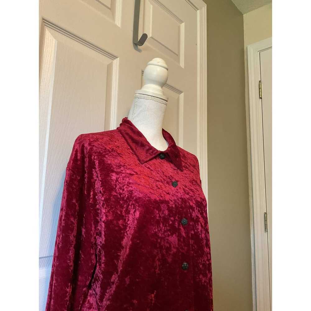 Teddi red crushed velvet X-Large women’s blouse #… - image 1