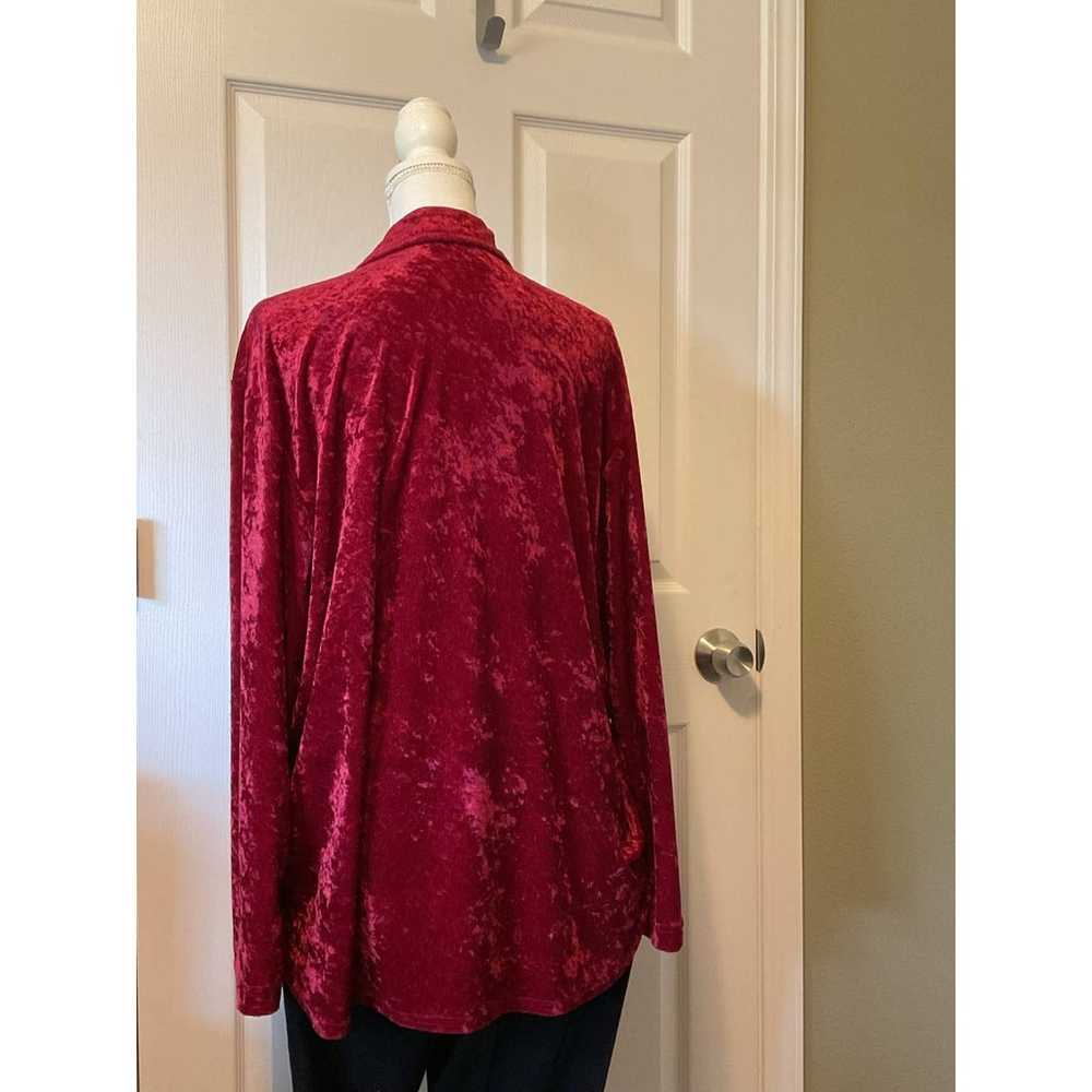 Teddi red crushed velvet X-Large women’s blouse #… - image 4