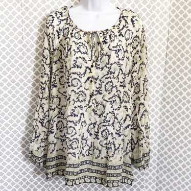 Lucky Brand paisley border peasant top