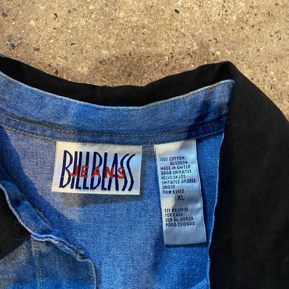 VTG Bill Blass Jeans Shirt Blue Denim Velvet Coll… - image 5