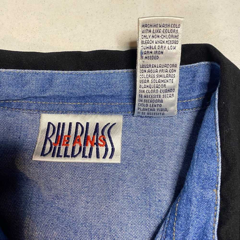 VTG Bill Blass Jeans Shirt Blue Denim Velvet Coll… - image 6