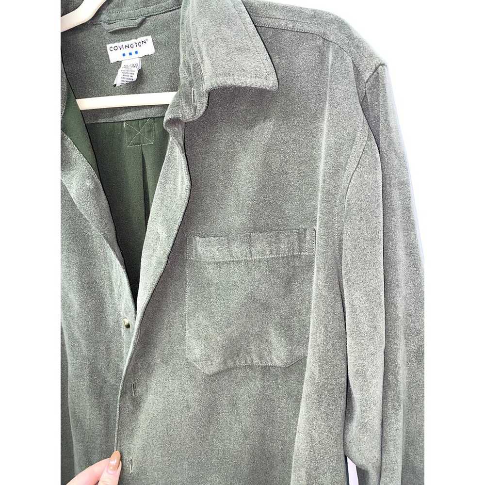 Vintage Olive Green Suede Light weight jacket - image 2