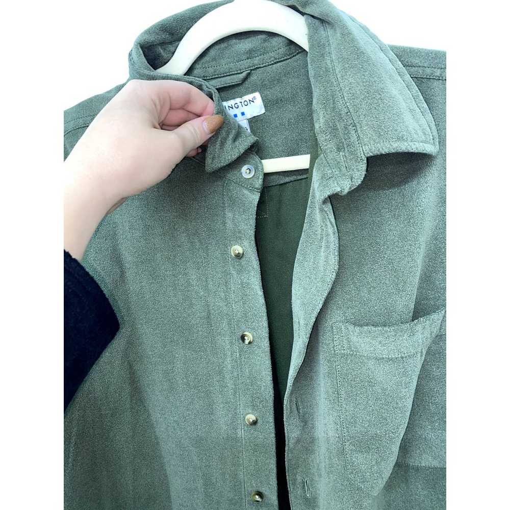 Vintage Olive Green Suede Light weight jacket - image 4