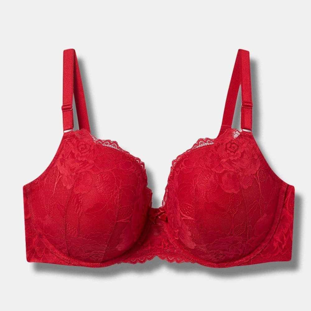 Torrid Perfect T-Shirt Push-Up Bra Red Lace Plus … - image 1