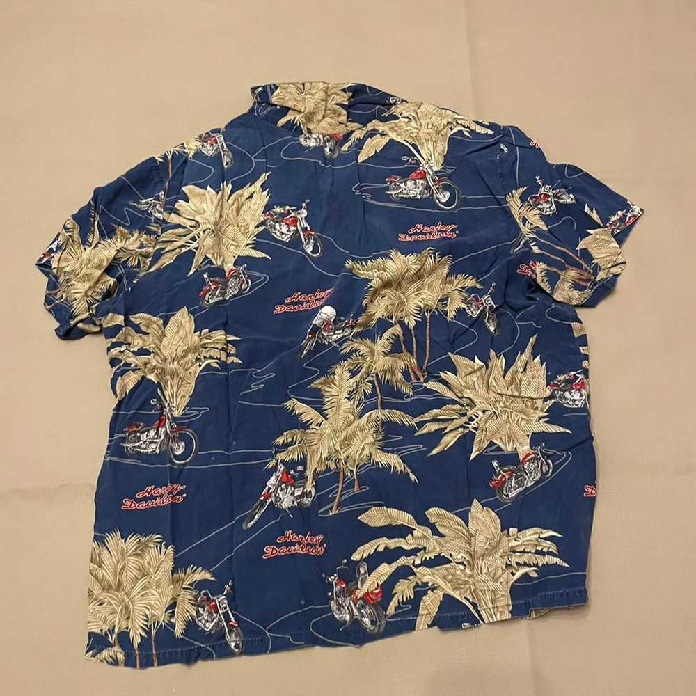 Vintage Harley Davidson Hawaiian Shirt Womens Siz… - image 2