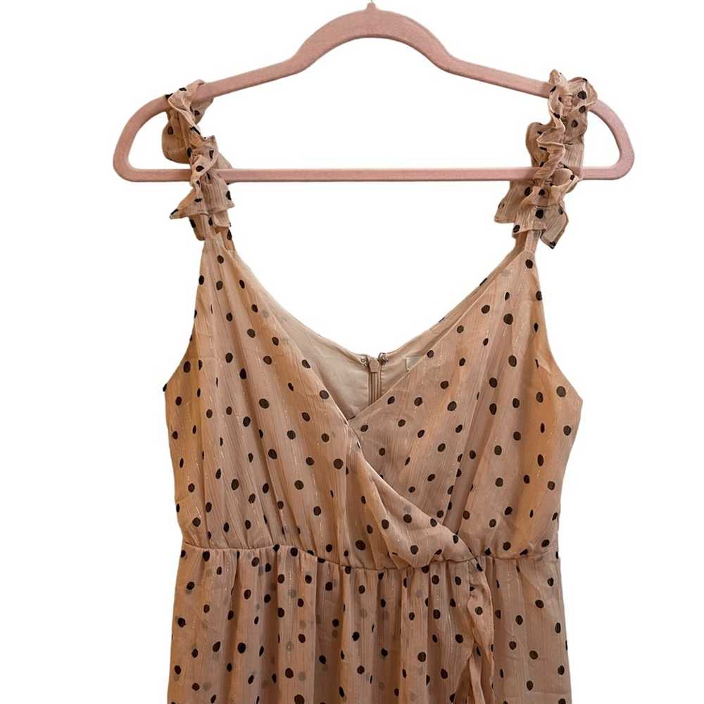 Madewell Ruffle Strap Wrap Inkspot Dots Dress Sz 2 - image 5